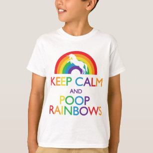 T-shirts Mantenha o unicórnio dos arcos-íris da calma e d