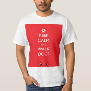 T-shirts Mantenha pata calma e da caminhada dos cães do