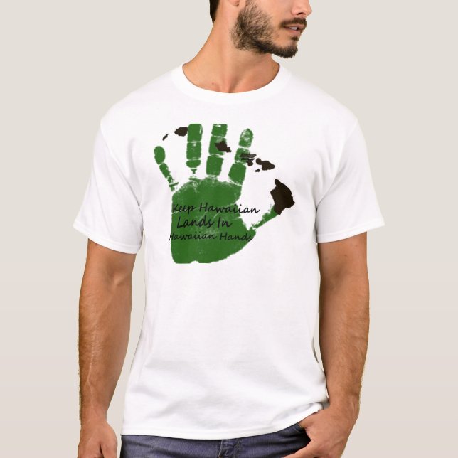 T-shirts mantenha terras havaianas nas mãos 1 (Frente)