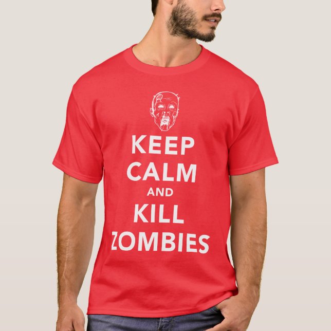 T-SHIRTS MANTENHA ZOMBIS CALMOS E DO MATAR (Frente)