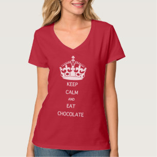 T-SHIRTS MANTER CALMA COMER CHOCOLATE