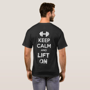 T-shirts Manter Calmo e Levantar Motivação do Workout
