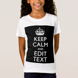 T-shirts Manter Calmo Personalizado e Editar Texto a Preto