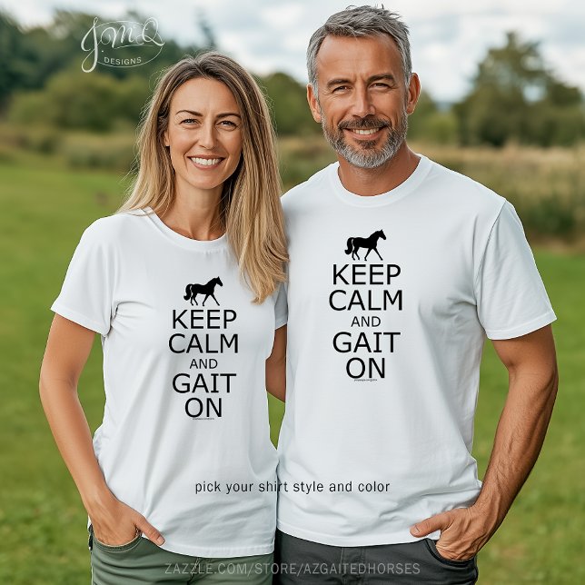 T-shirts Manter Calmo Raposa Cavalo de Trote (Keep Calm and Gait On Missouri Fox Trotting Horse t-shirt 🐎)