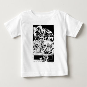 T-shirts Mão preta com painel 2 do crânio