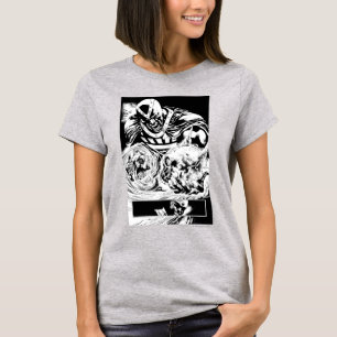 T-shirts Mão preta com painel 2 do crânio