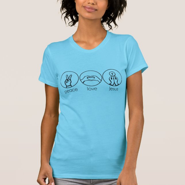 T-shirts Mãos de Jesus do amor da paz (Frente)