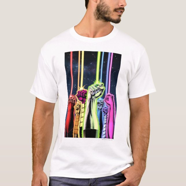 T-shirts Mãos no ar com anéis - Cor (Frente)