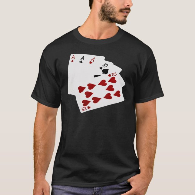 T-shirts Mãos Poker - Cheio House - Ace e Dez (Frente)