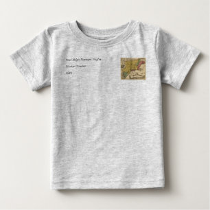 T-shirts Mapa 1685 - Nova Bélgica, O Novo Mundo, Nova Ingla