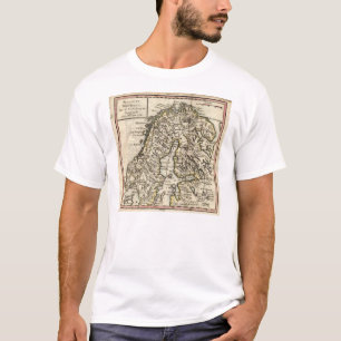 T-shirts Mapa 1750 de Escandinávia