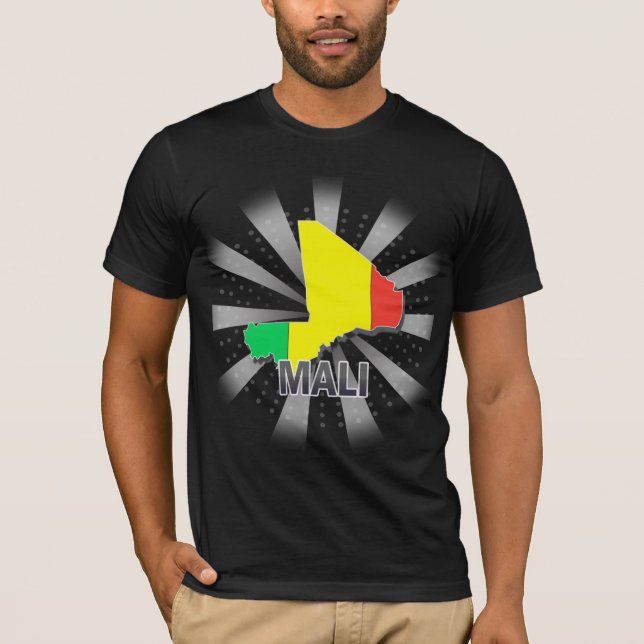 T-shirts Mapa 2,0 da bandeira de Mali (Frente)