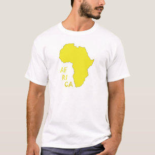 T-shirts Mapa Africano Amarelo Funky