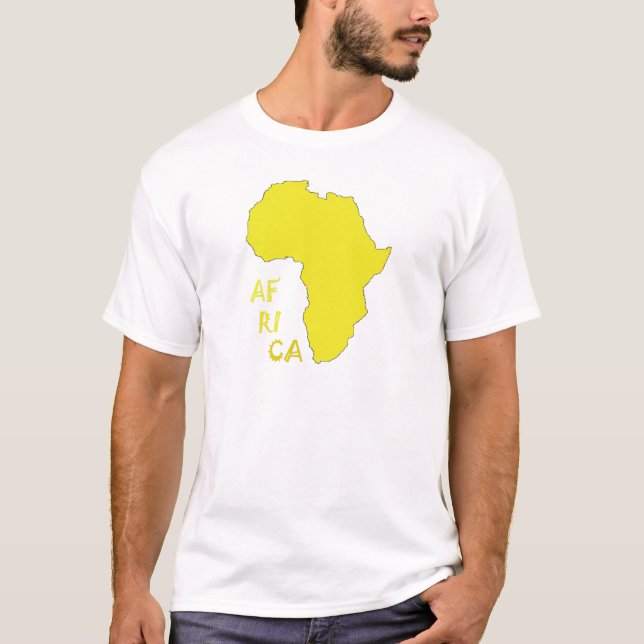 T-shirts Mapa Africano Amarelo Funky (Frente)