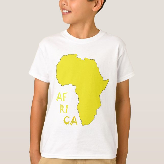 T-shirts Mapa Africano Amarelo Funky (Frente)