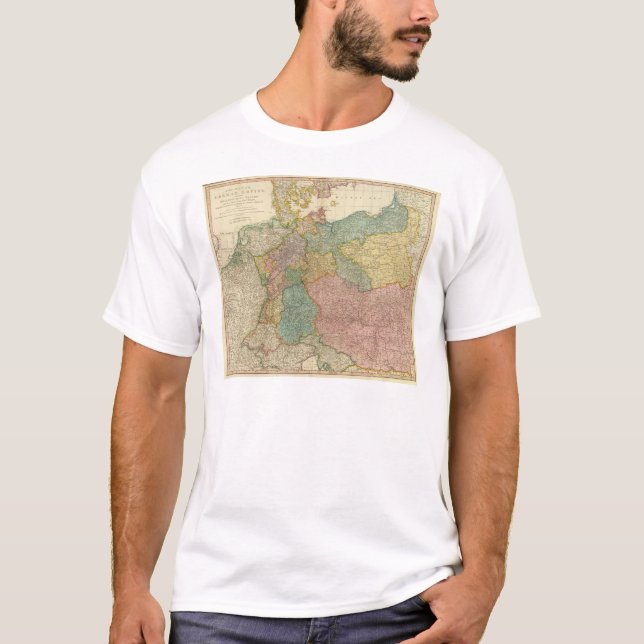 T-shirts Mapa alemão do atlas do império (Frente)