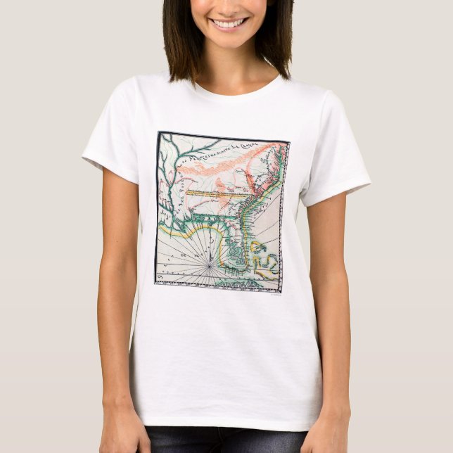 T-shirts Mapa: America do Norte, 1742 (Frente)