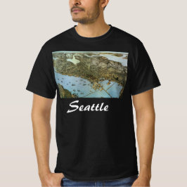 T-shirts Mapa Antigo da Cidade de Seattle Washington