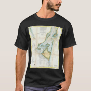 T-shirts Mapa Antigo de Cape Fear (1857)