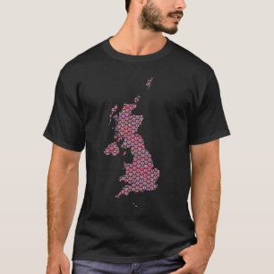 T-shirts Mapa BRITÂNICO de corações da bandeira