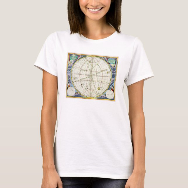 T-shirts Mapa Chartografando o Movimento da Terra e dos Pla (Frente)