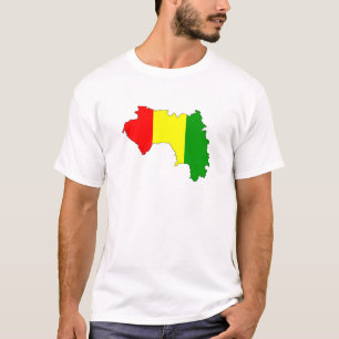 T-shirts Mapa da bandeira da Guiné