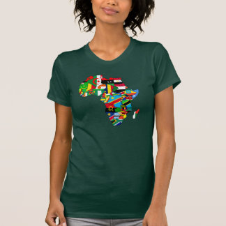 T-shirts Mapa da bandeira das mulheres do Mama África do