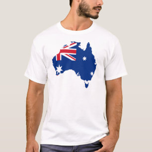T-shirts mapa da bandeira de Austrália