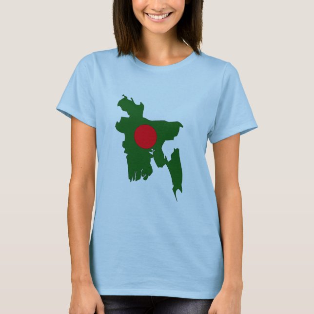 T-shirts Mapa da bandeira de Bangladesh (Frente)