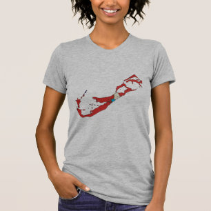 T-shirts Mapa da bandeira de Bermuda