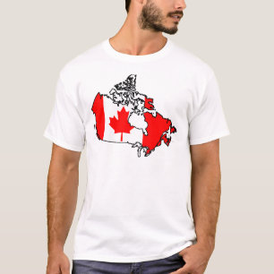 T-shirts mapa da bandeira de Canadá