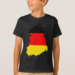 T-shirts Mapa da bandeira de East Germany sem redução