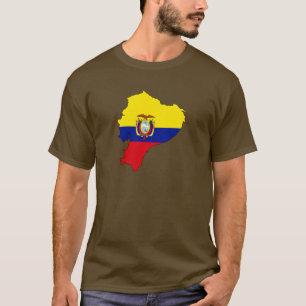 T-shirts Mapa da bandeira de Equador