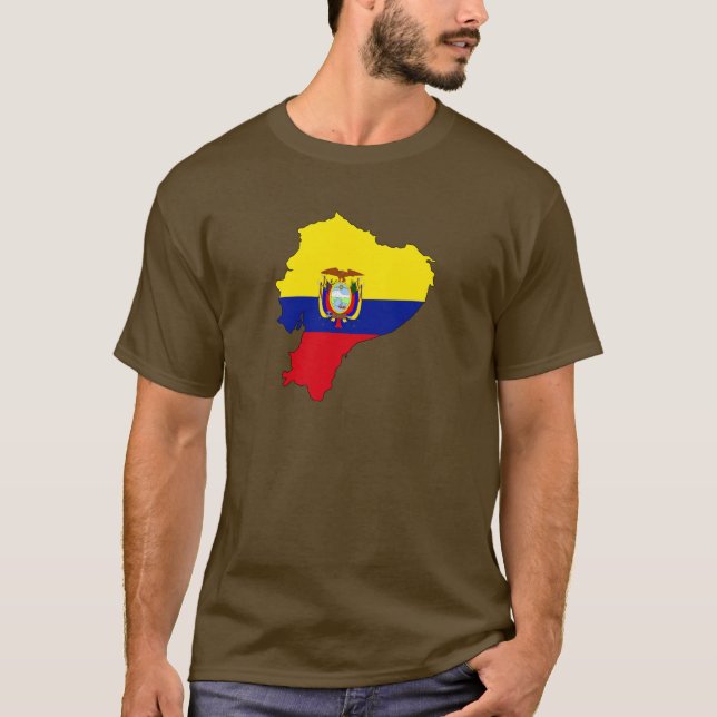 T-shirts Mapa da bandeira de Equador (Frente)