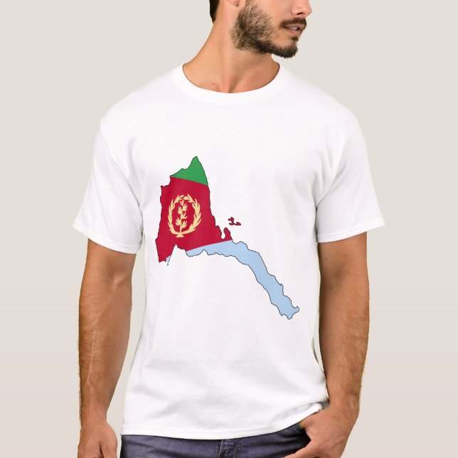 T-shirts Mapa da bandeira de Eritrea (Frente)