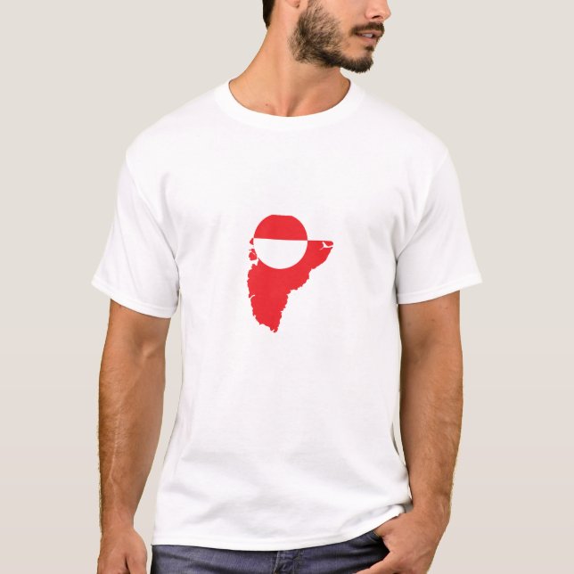T-shirts Mapa da bandeira de Greenland (Frente)