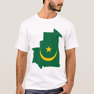 T-shirts Mapa da bandeira de Mauritânia