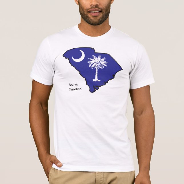 T-shirts Mapa da bandeira de South Carolina (Frente)