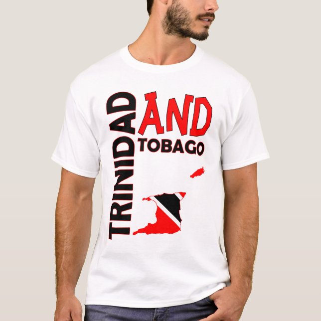 T-shirts Mapa da bandeira de Trinidad and Tobago (Frente)