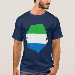 T-shirts Mapa da bandeira do Sierra Leone