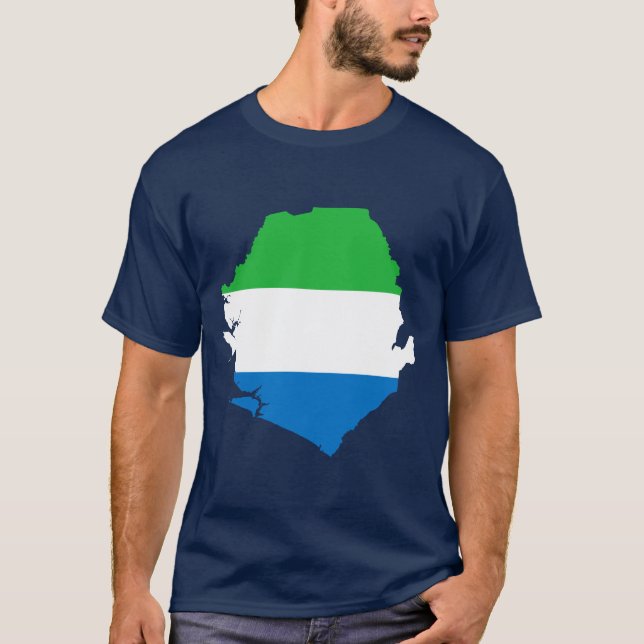 T-shirts Mapa da bandeira do Sierra Leone (Frente)