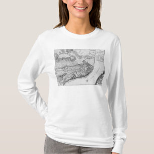 T-shirts Mapa da cidade e dos arrabaldes de Quebeque