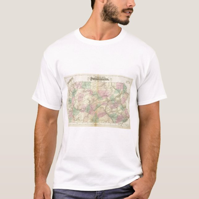T-shirts Mapa da estrada de ferro de Penn (Frente)