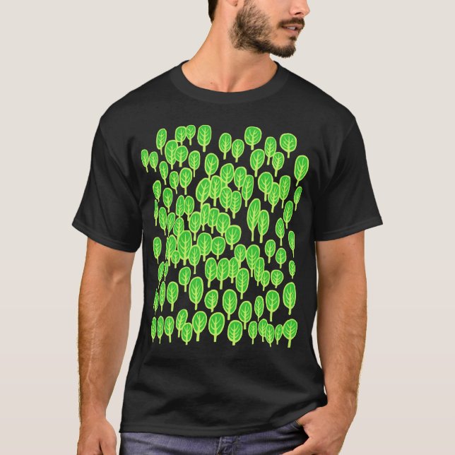 T-shirts Mapa da floresta - tons verdes (Frente)