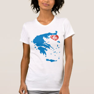T-shirts Mapa da Grécia