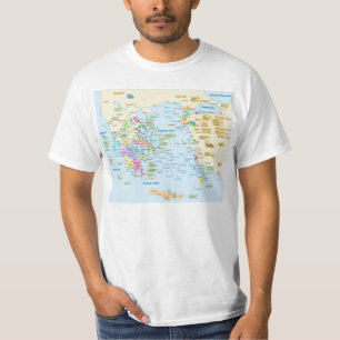 T-shirts Mapa da piscina homérica da era com etiquetas
