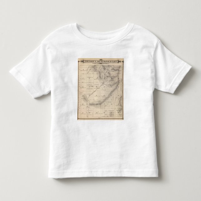 T-shirts Mapa da seção de T15S R25E Tulare County (Frente)