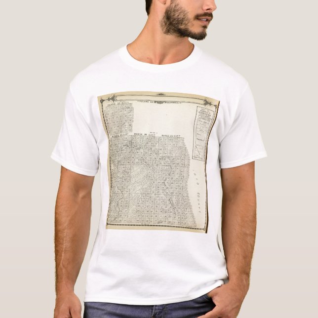 T-shirts Mapa da seção de T1820S R3236E Tulare County (Frente)