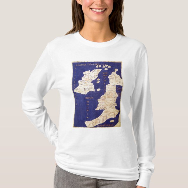 T-shirts Mapa das ilhas britânicas, 'de Geographia (Frente)