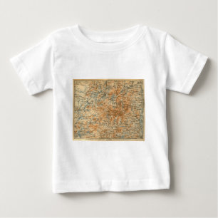 T-shirts Mapa de 1909 Adirondacks do guia do viagem do